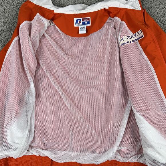 Clemson Tigers Jacket Mens Medium Orange NCAA College Swimming Zip Up Team Issue - Picture 6 of 11